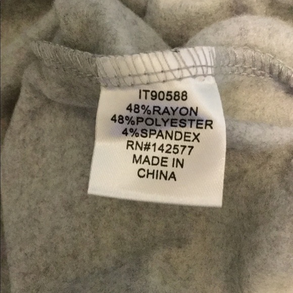 NWOT HoneyBum grey zip up pullover cropped sweatshirt - Picture 6 of 6